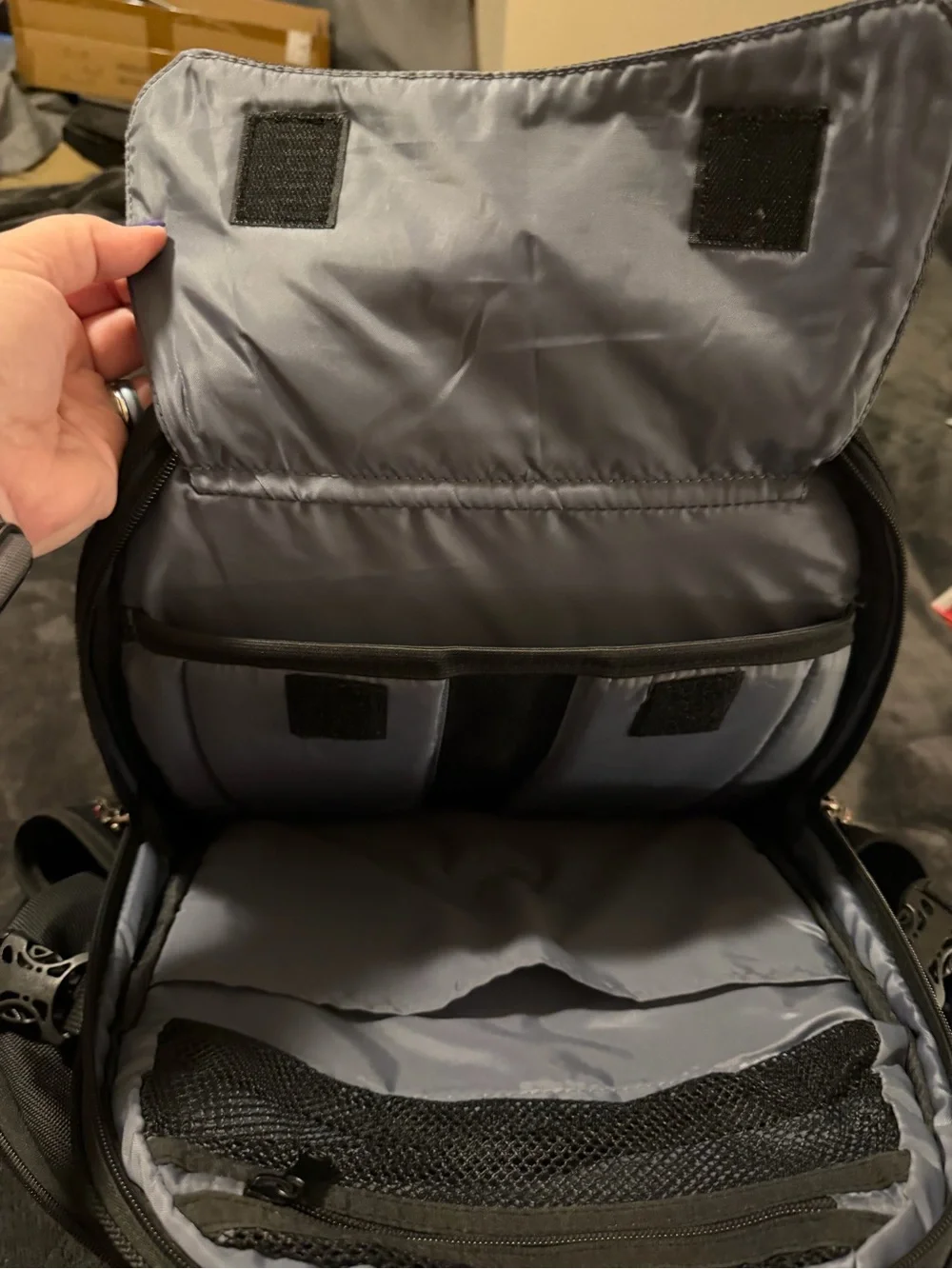 SwissGear Black and Gray Backpack with Red Accents